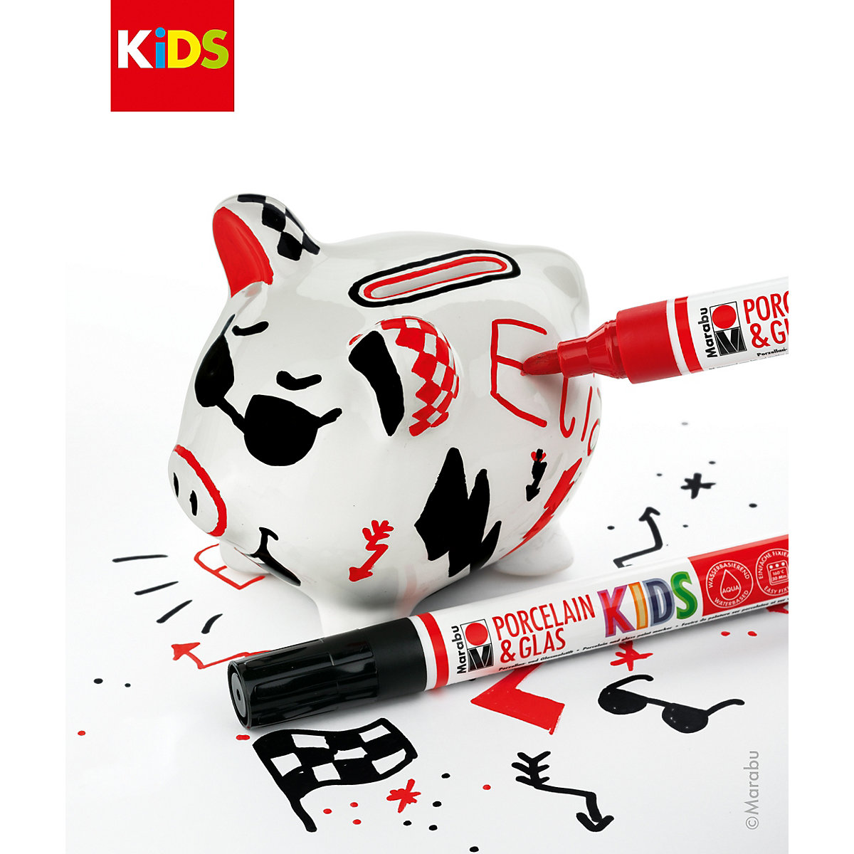 KiDS Porcelain & Glas Painter - Sparschwein-Set
