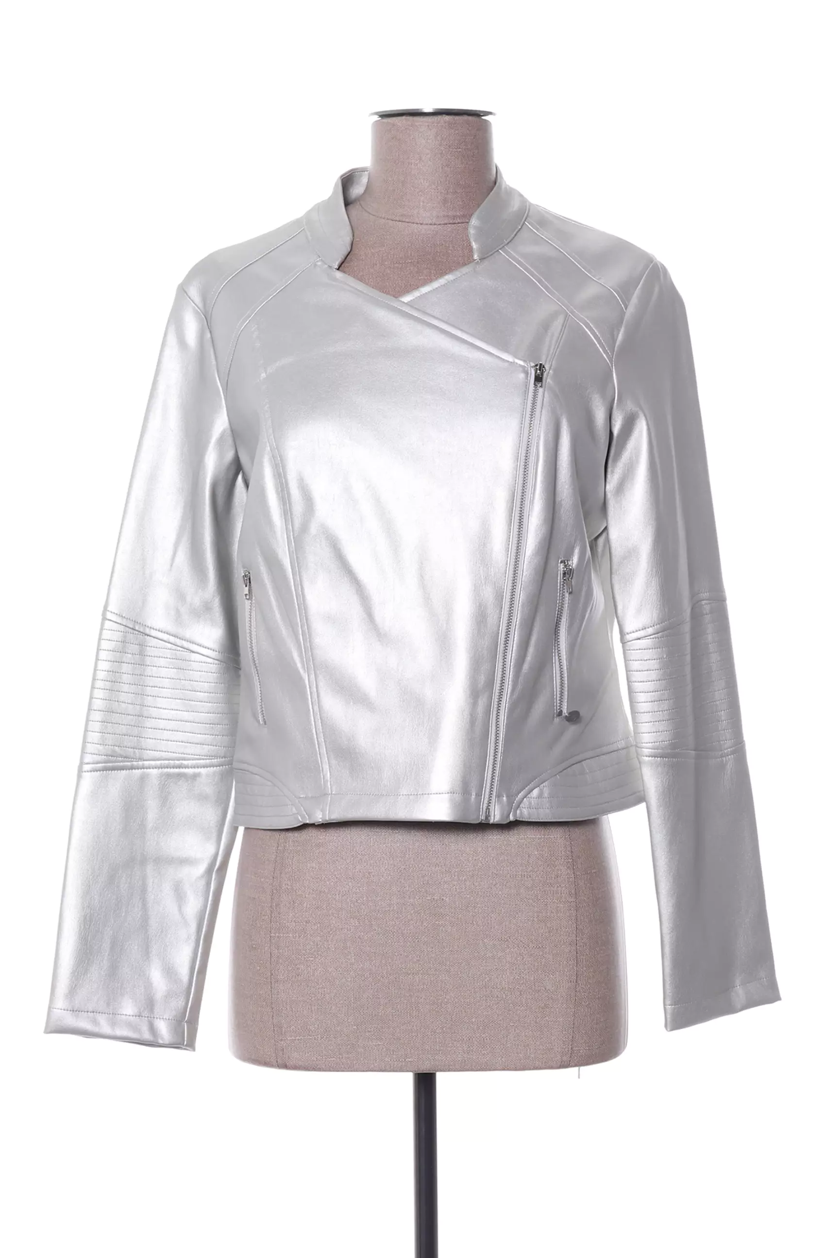 Mado Et Les Autres Vestesimilicuir Femme couleur gris