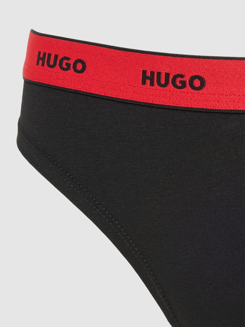 String mit elastischem Logo-Bund in schwarz