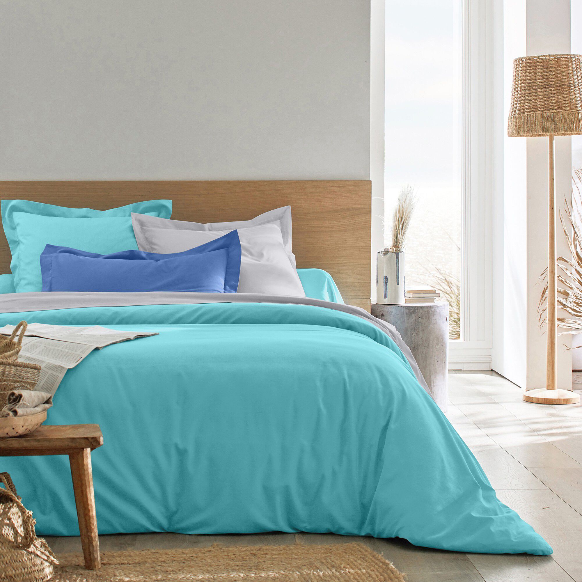 Linge de lit uni polyester-coton Colombine