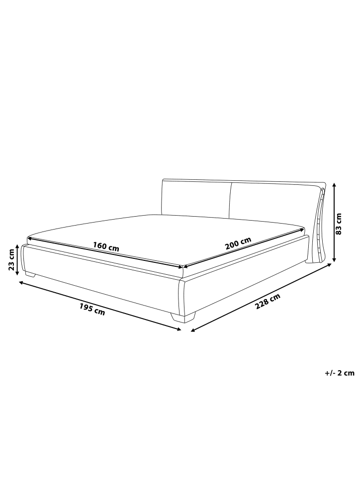Beliani Doppelbett PARIS in Gold/Silber - (W) 195 x (H) 83 x (L) 228 cm günstig kaufen onesize