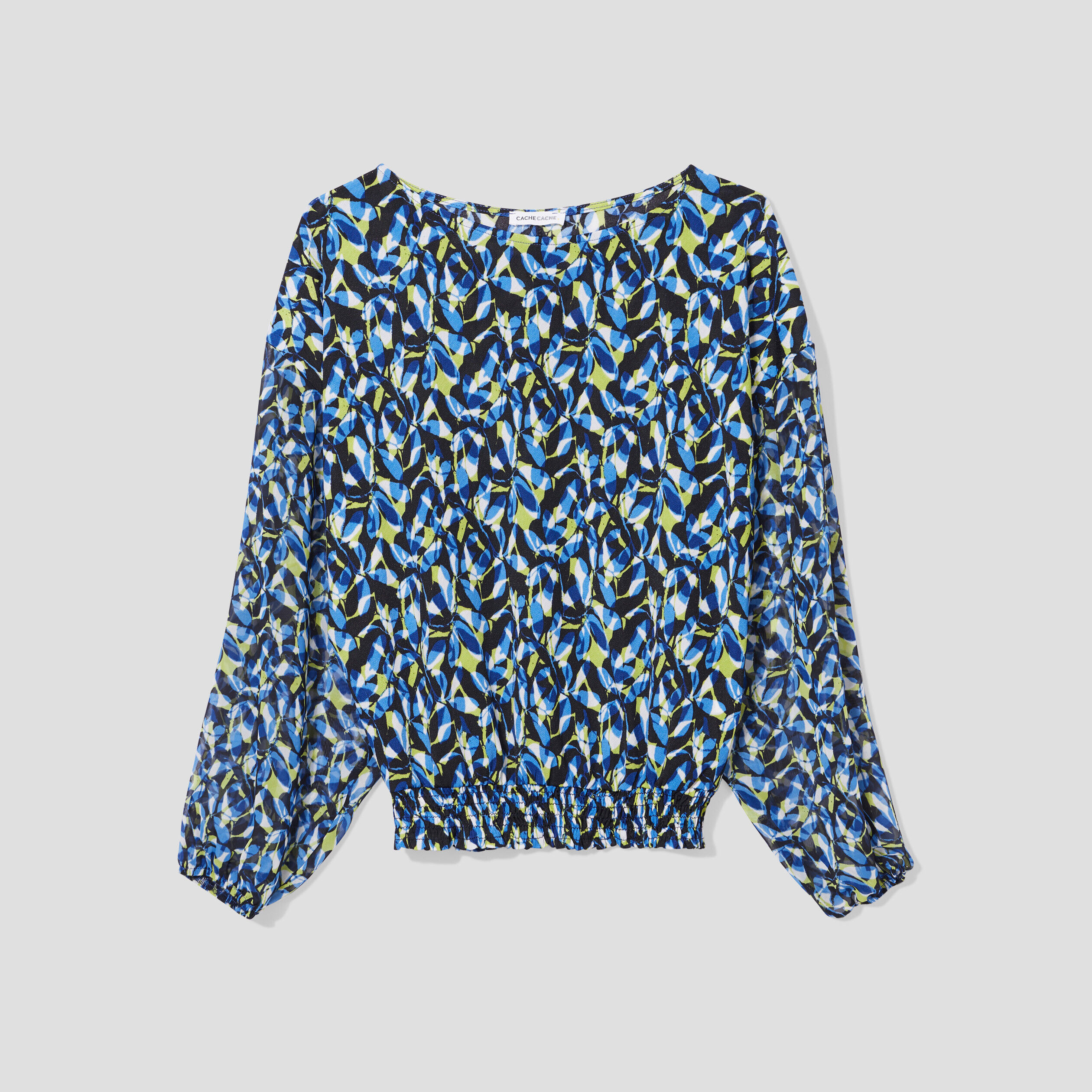 Blouse manches longues vert kaki femme | Cache Cache