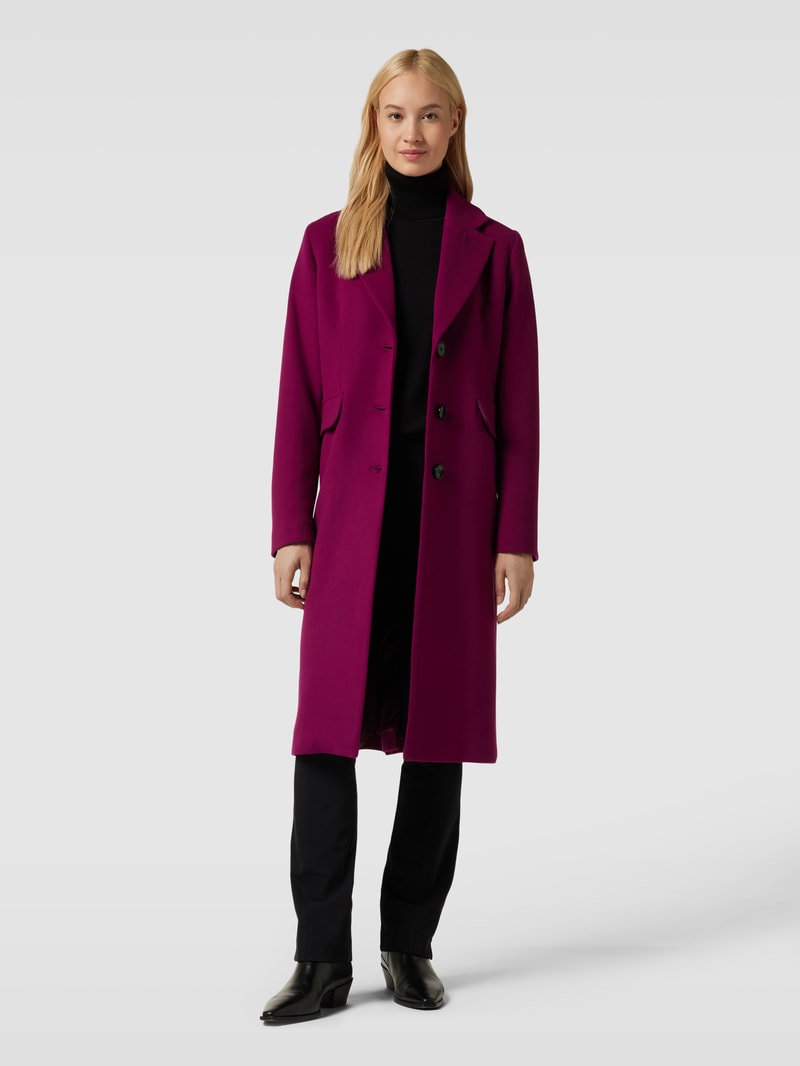 Mantel mit Reverskragen in aubergine