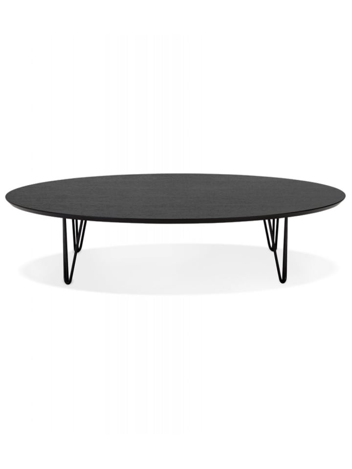 KADIMA DESIGN Salon Couchtisch Oval Esche Schwarz Metall | Modern Elegant in Schwarz günstig kaufen onesize