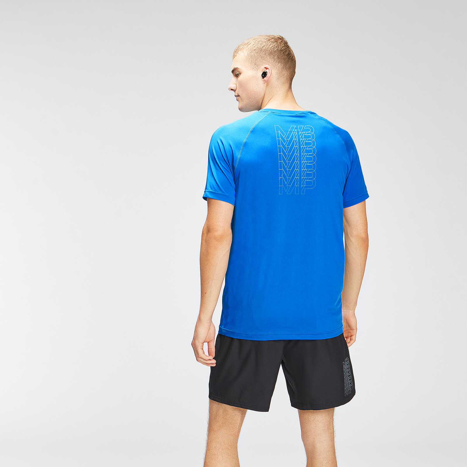 T-shirt à manches courtes à imprimé répétitif MP Graphic Training pour hommes – Bleu pur