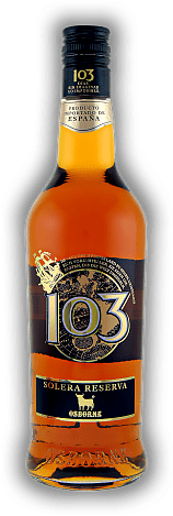 Osborne 103 Etiqueta Negra Solera Reserva Osborne 103 Etiqueta Negra Solera Reserva Der Brandy mit der besonders weichen Note. 0,7	 Liter - Vol 36%