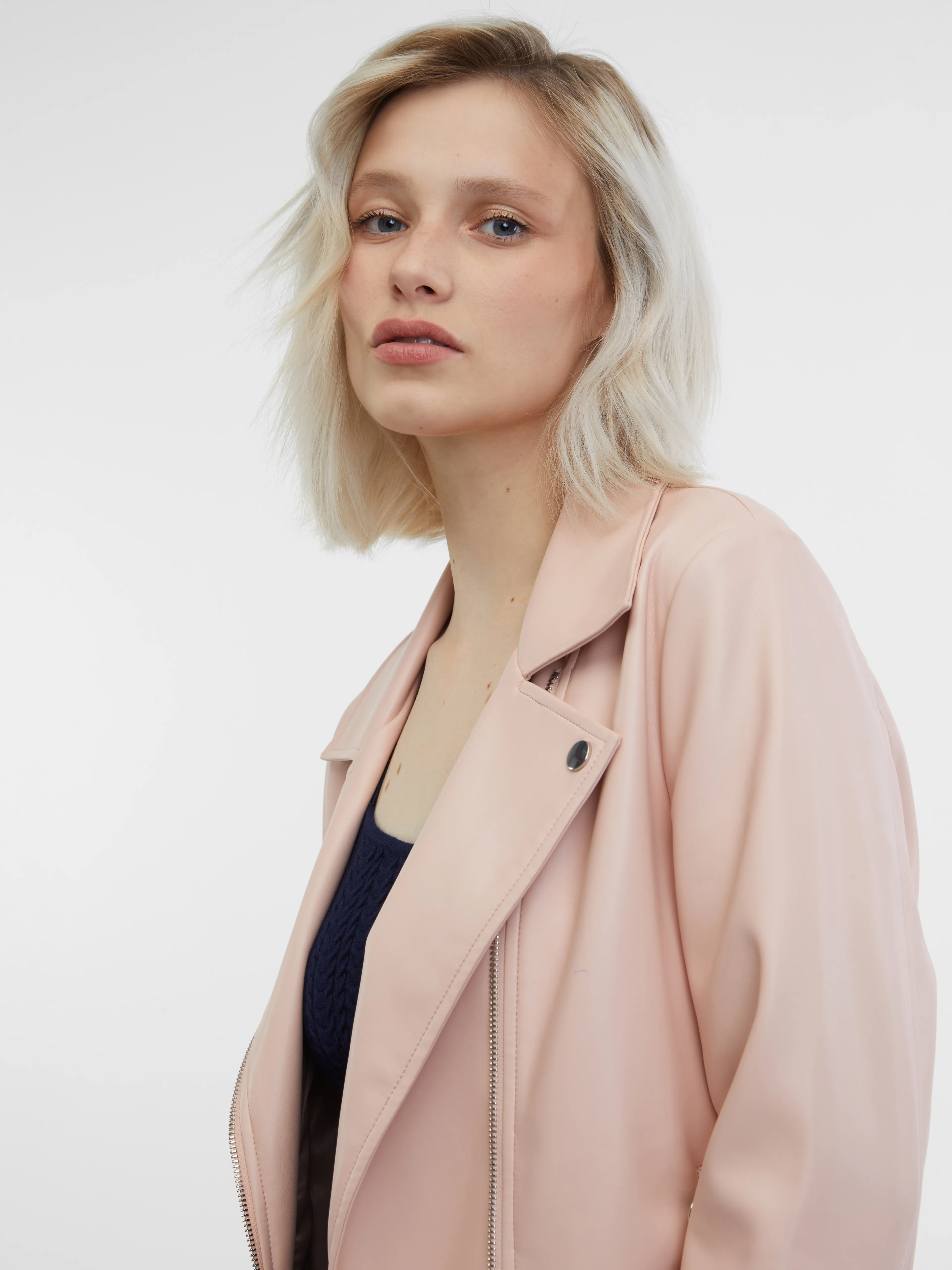 Hellrosa Damen Lederjacke ORSAY