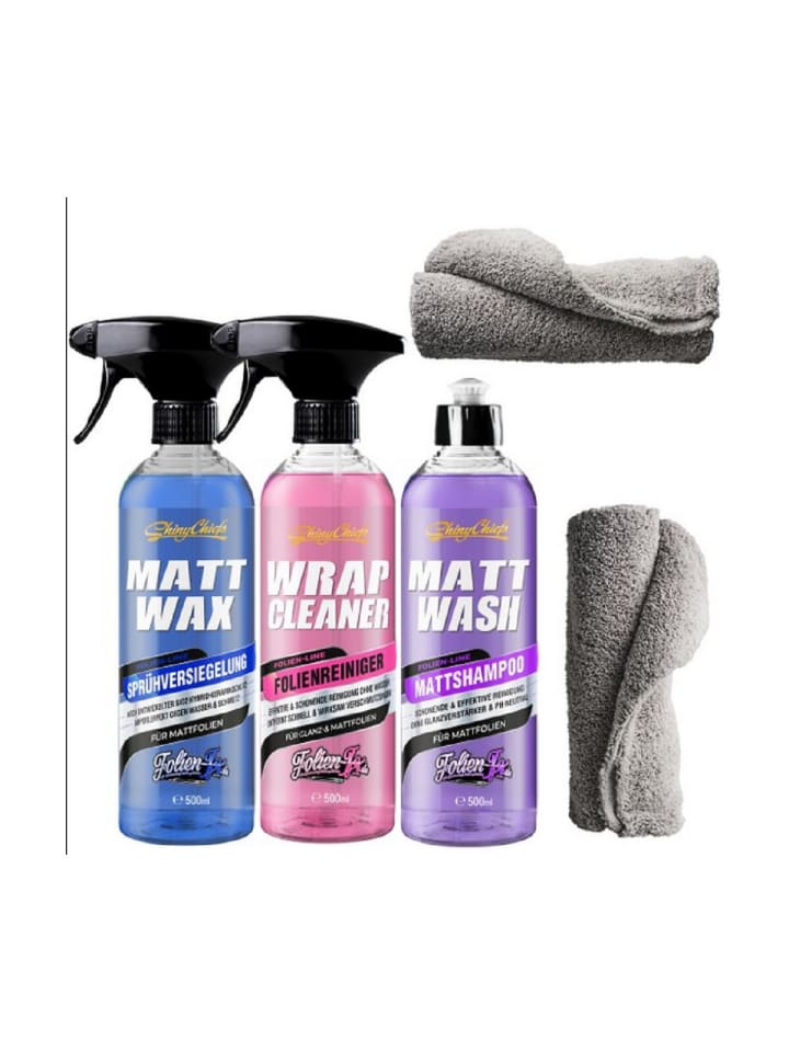 ShinyChiefs MATT WASH - MATTSHAMPOO   MATT WAX   WRAP CLEANER SET (3x500ml) in Mehrfarbig günstig kaufen onesize