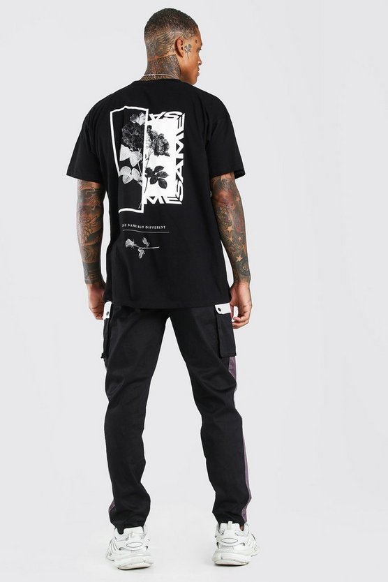 Oversize T-Shirt mit floralem Foto-Print