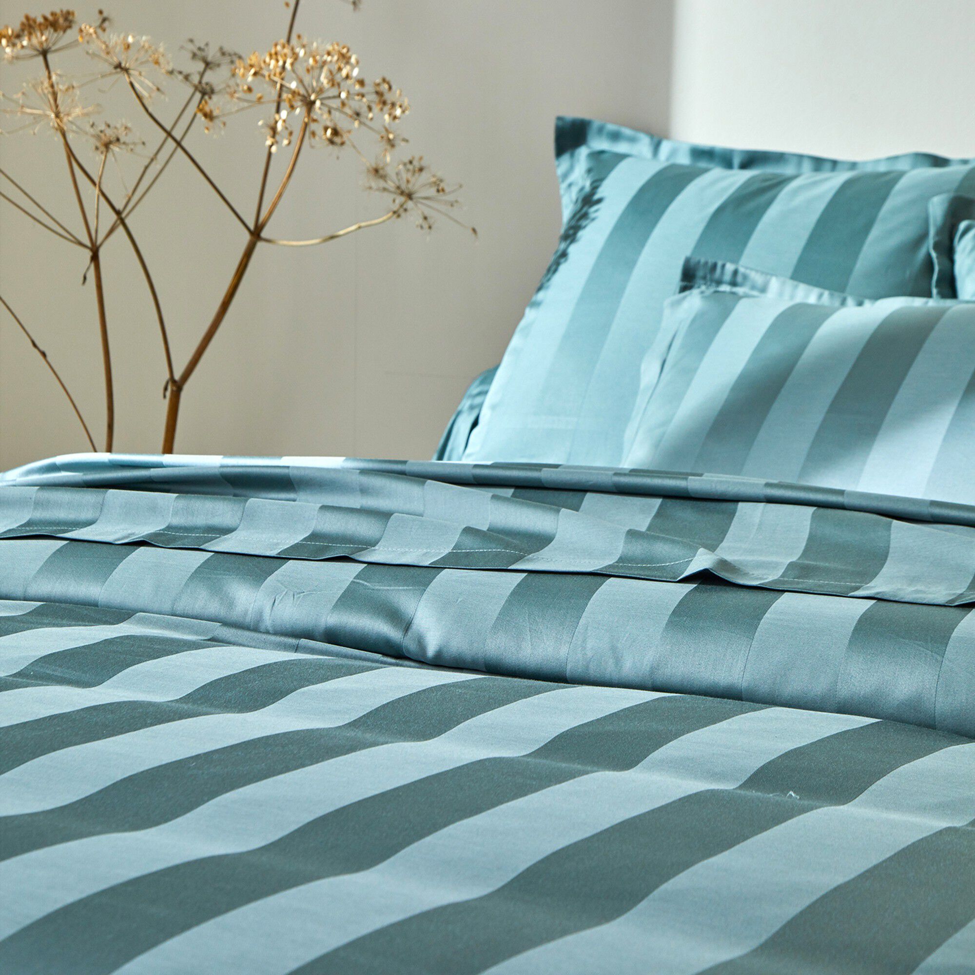 Linge de lit satin rayé