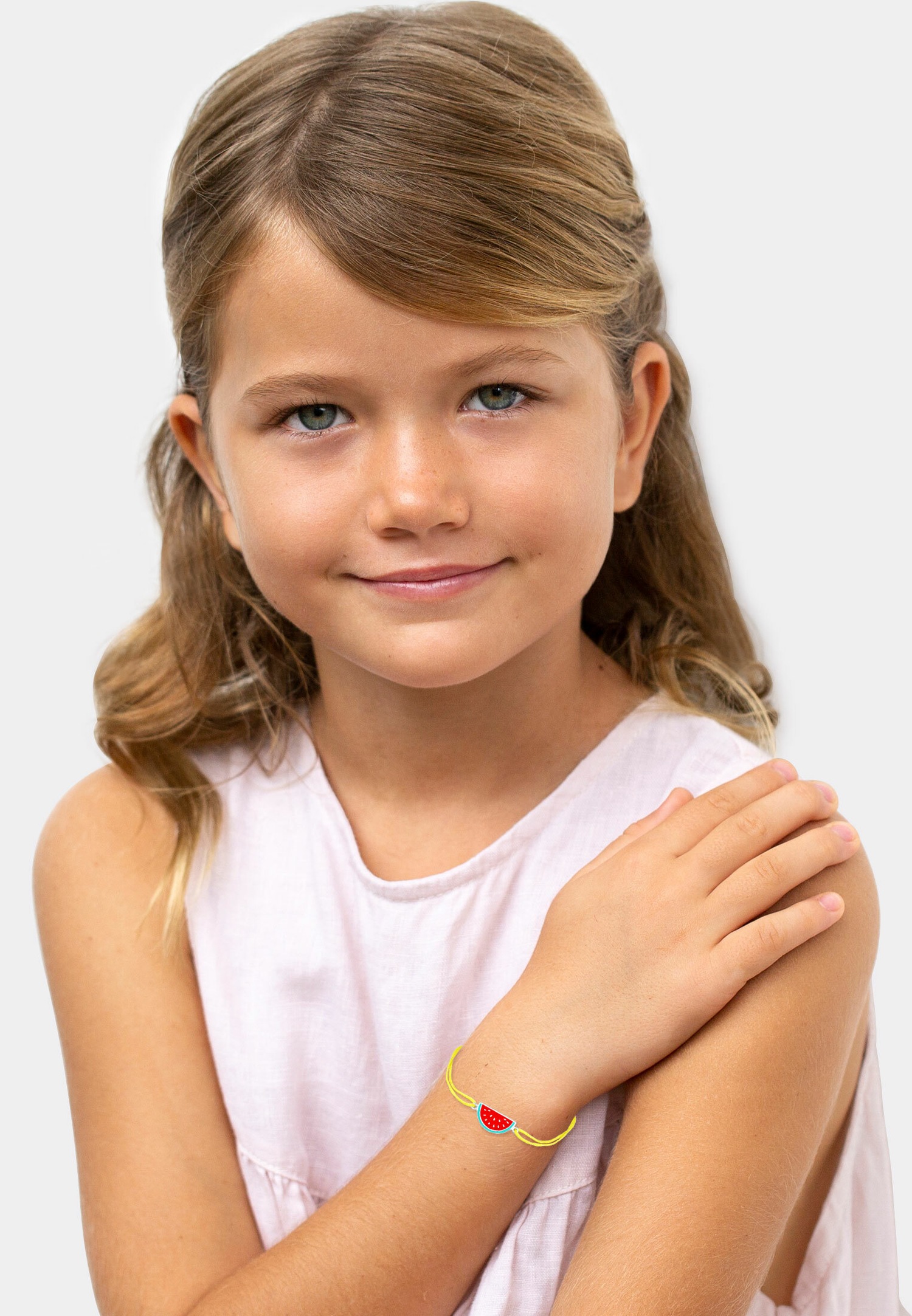 Elli Children's Colorful Melon, ajustable en nailon rosa y chapado en oro de plata de ley 925.