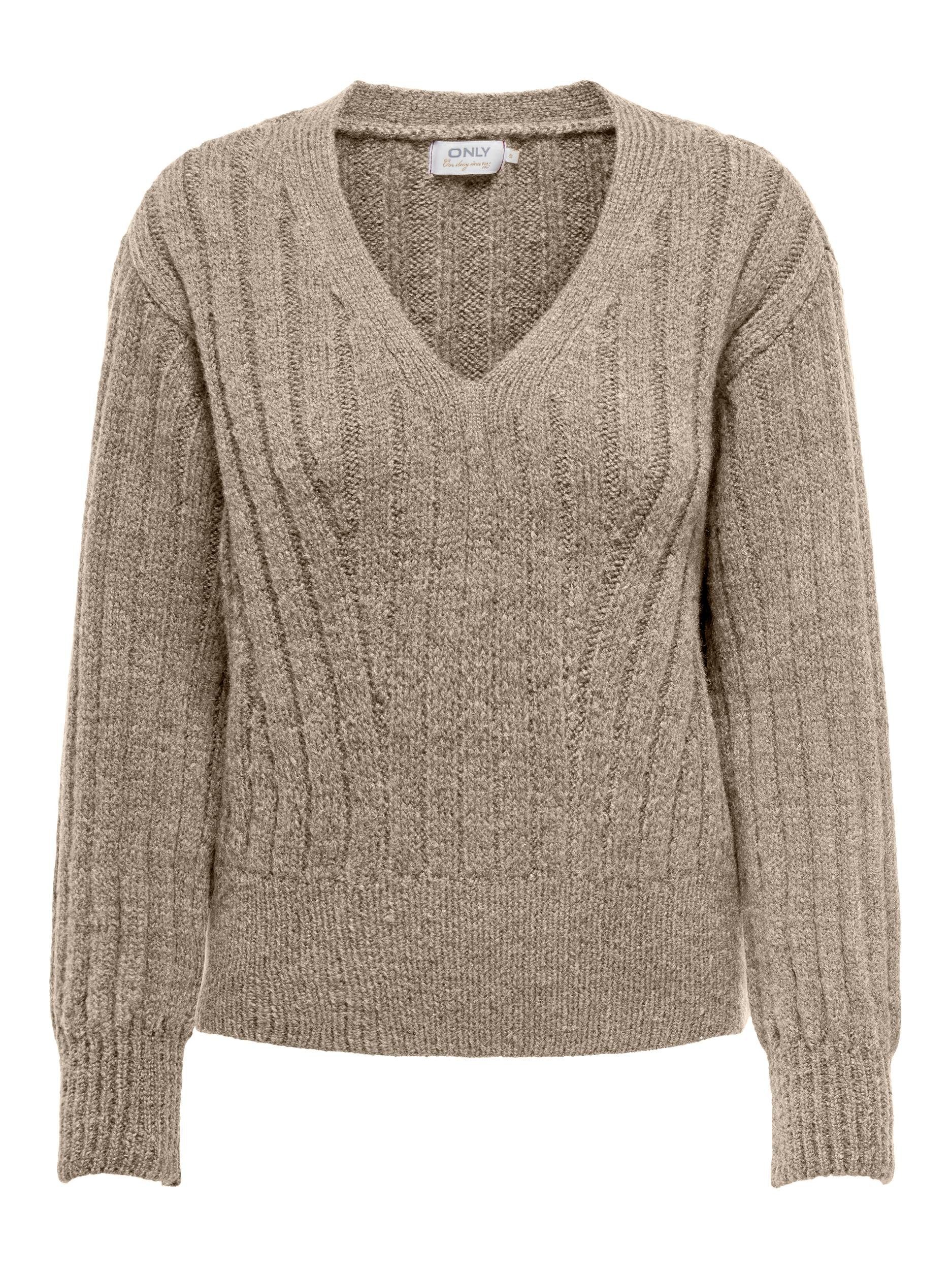 ONLY V-Ausschnitt-Pullover ONLAGNES LS RIB V-NECK CC KNT