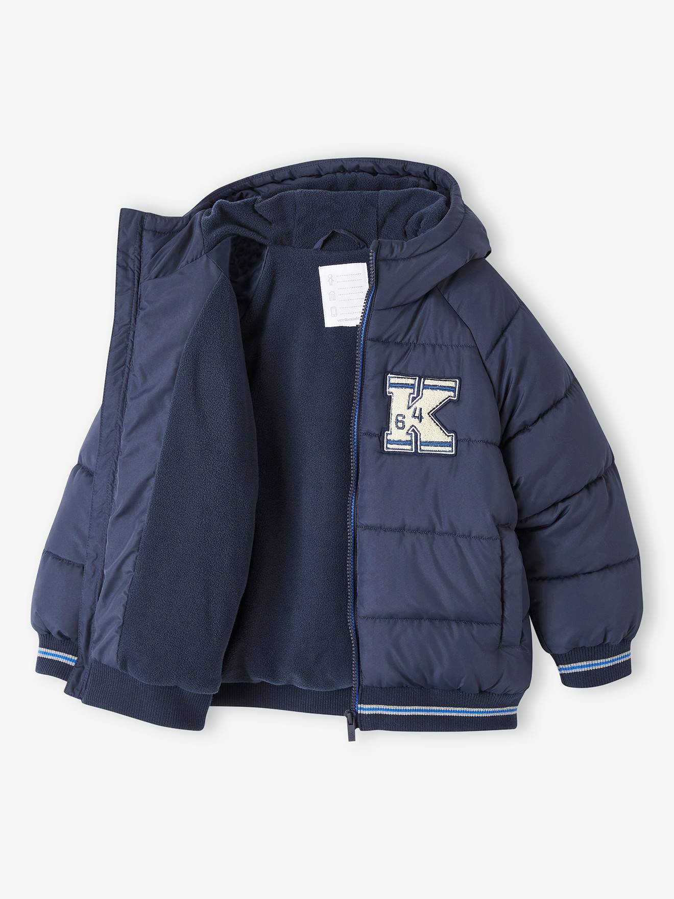Vertbaudet Jungen Steppjacke mit Fleecefutter, Recycling-Polyester - tannengrün