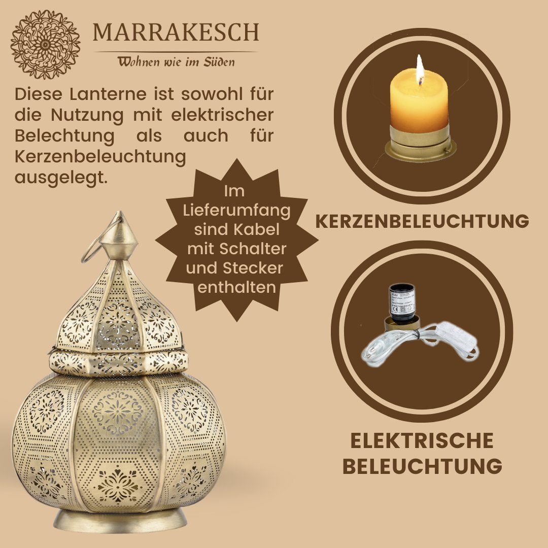 Marrakesch Orient & Mediterran Interior Windlicht Tischlampe Laterne Mahana, Leuchte, Windlicht, Deko (1 St), Handarbeit