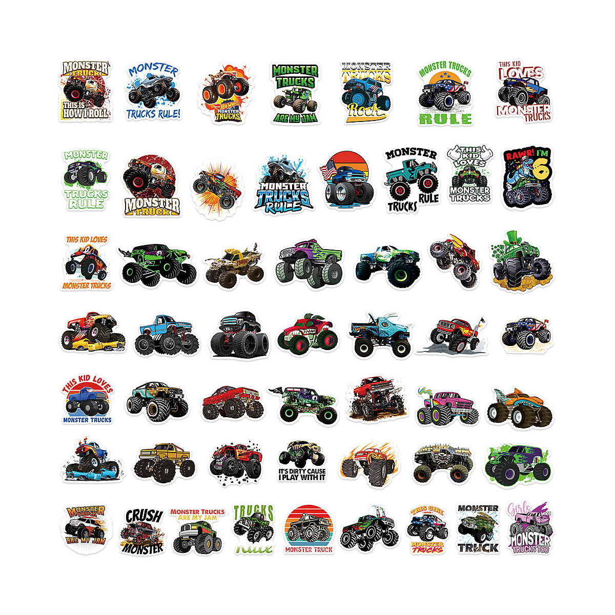 frler Aufkleber Sticker Set Auto Geländewagen ,50 Stück Sticker für Kinder