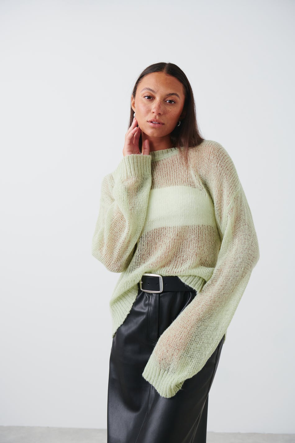 Sheer knitted sweater