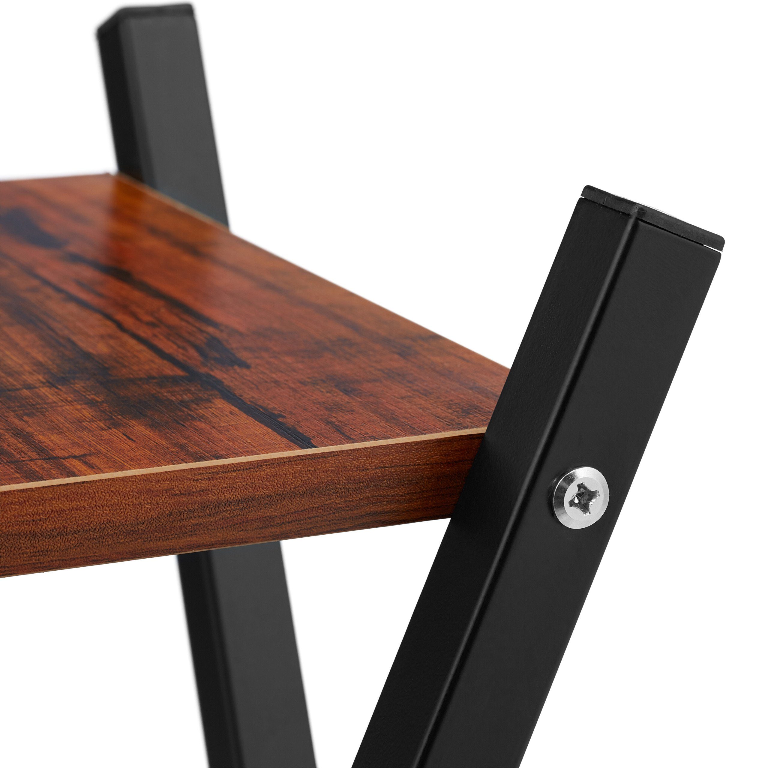 relaxdays Blumenhocker XL Blumenständer mit 2 Ebenen, Dunkelbraun