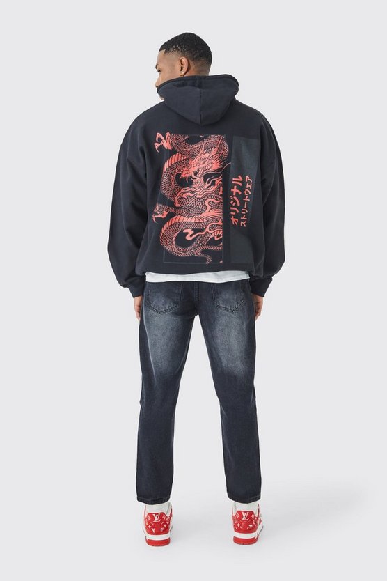 Oversize Hoodie mit Drachen-Print