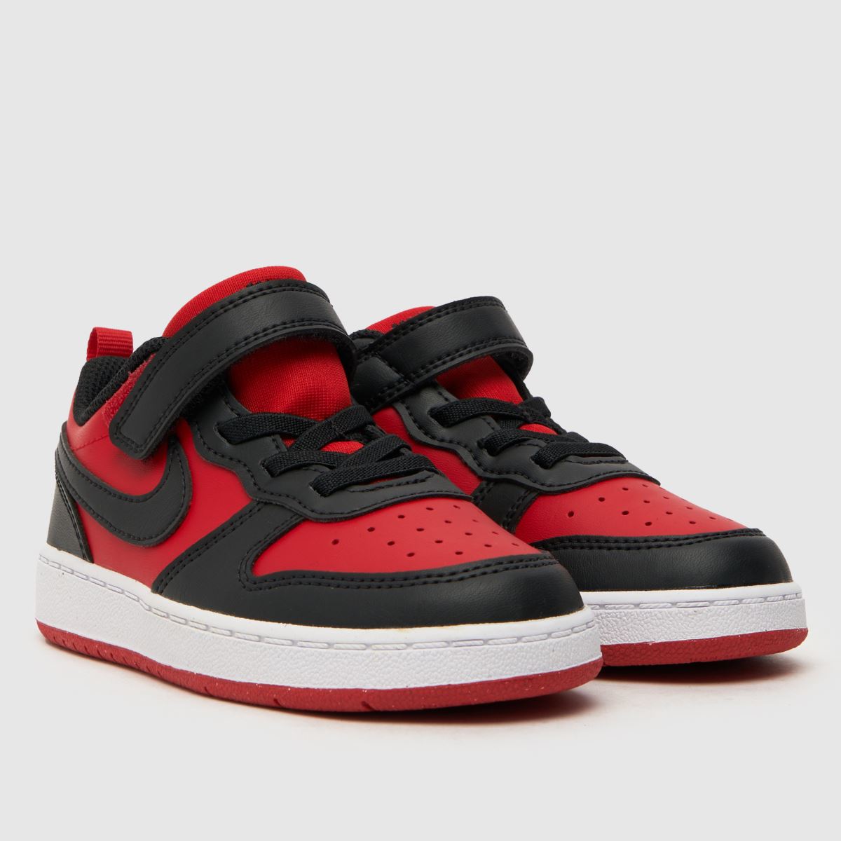 Nike svarta & röda Court Borough Low Recraft pojkar småbarnsskor