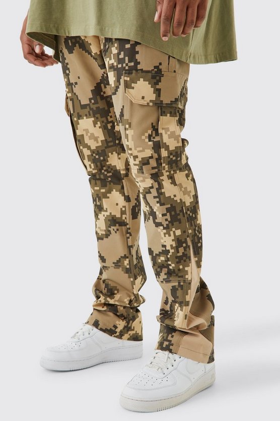 Plus Skinny Schlaghose mit Pixel-Print