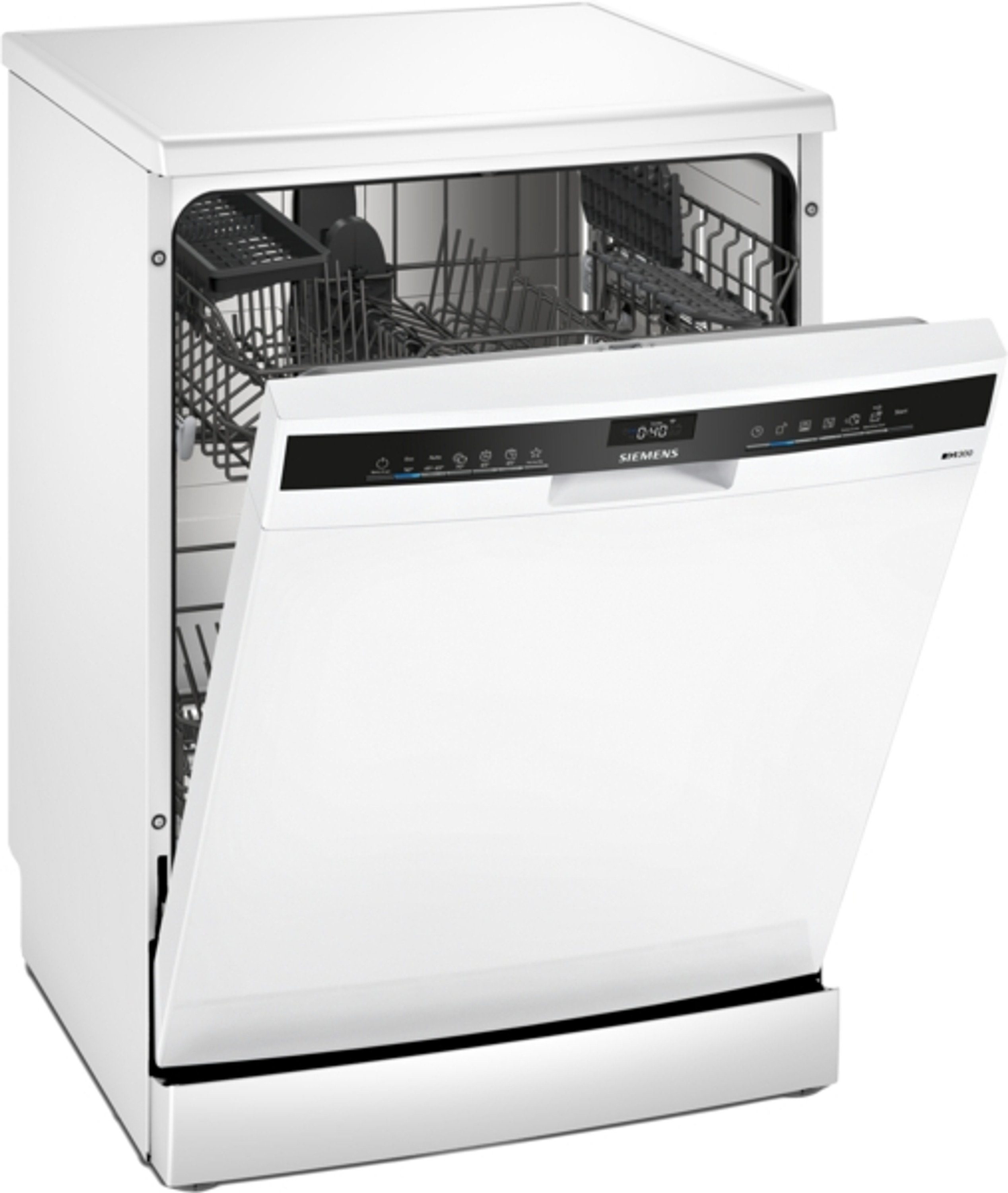 SIEMENS Standgeschirrspüler iQ300, SN23HW00KE, 9.5 l, 13 Maßgedecke, Geschirrspüler, XXL, 60 cm breit, 84,5 cm hoch, Freistehend, Weiß