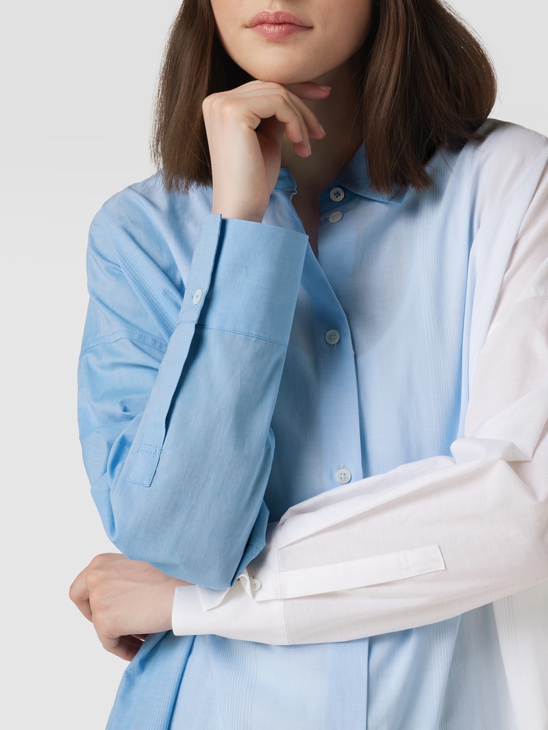 Oversized Hemdbluse mit Streifenmuster in bleu