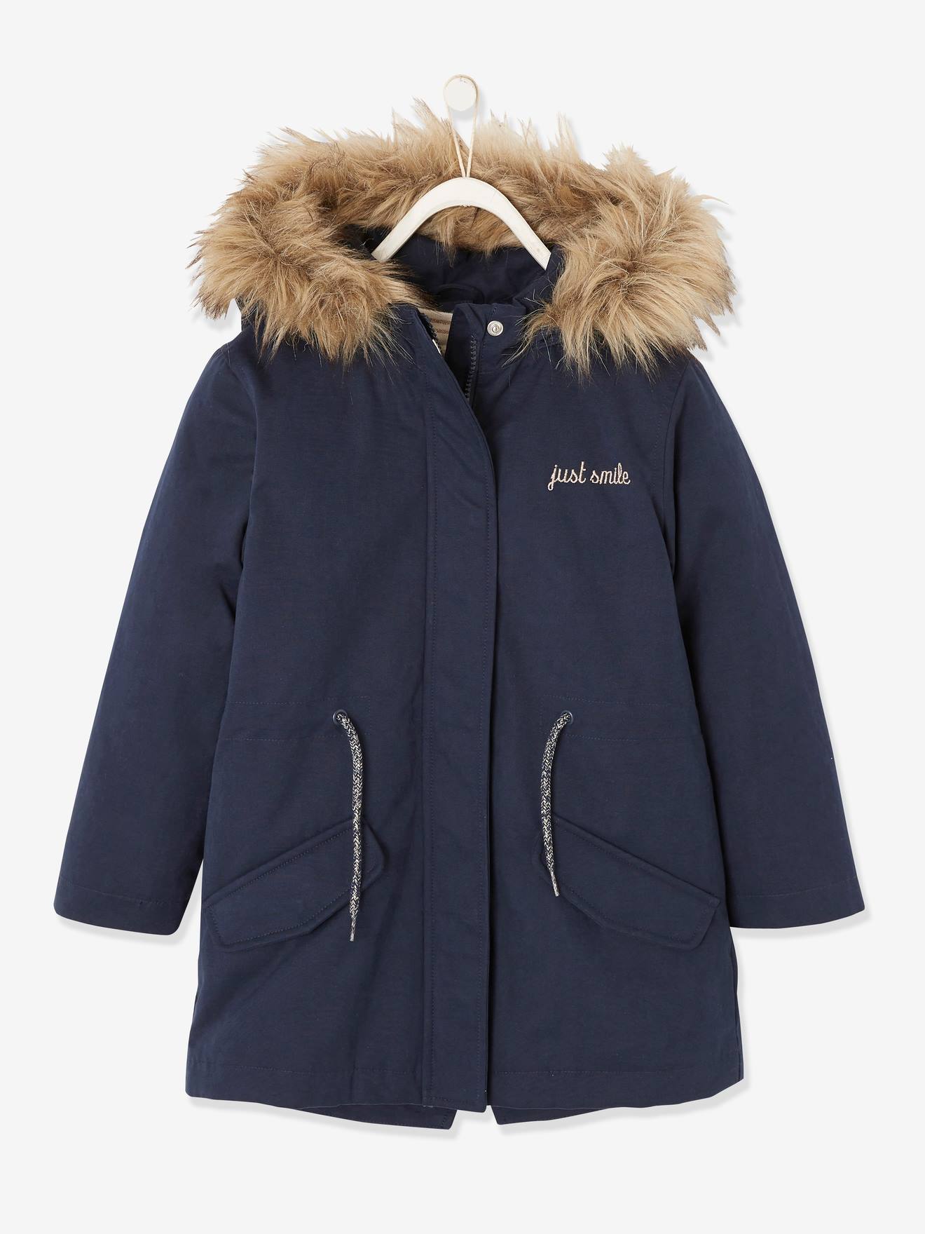Parka à capuche 3 en 1 fille encre
