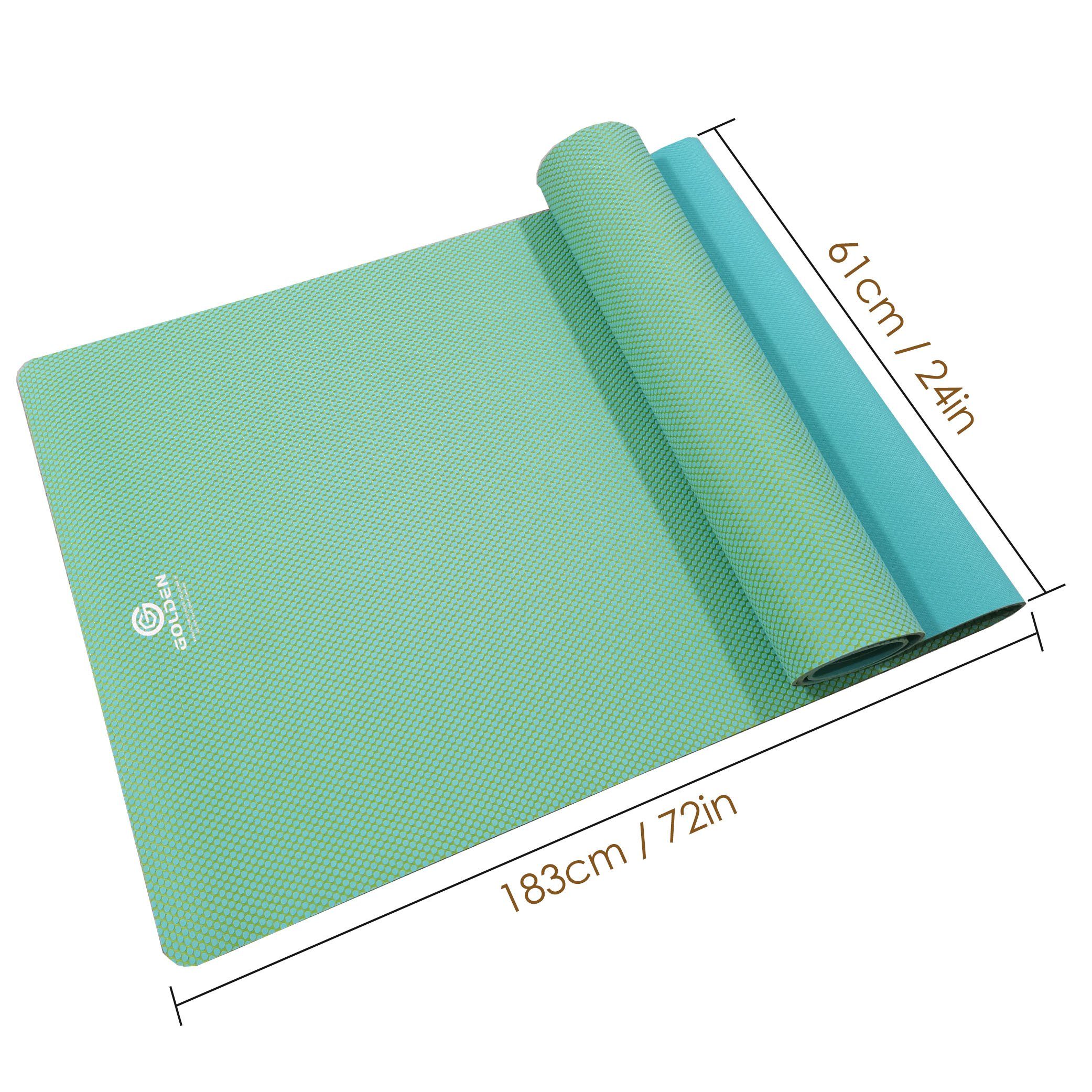 GOLDEN Yogamatte GOLDEN®Kühlen Yogamatte Besondere für Sommer rutschfest aus Kautschuk grüne Gymnastikmatte mit Tragegurt XL 4.0mm Dicke 183cm Länge 61cm Breite für Fitness Pilates & Gymnastik, Dein Körper kühler als in der Luft