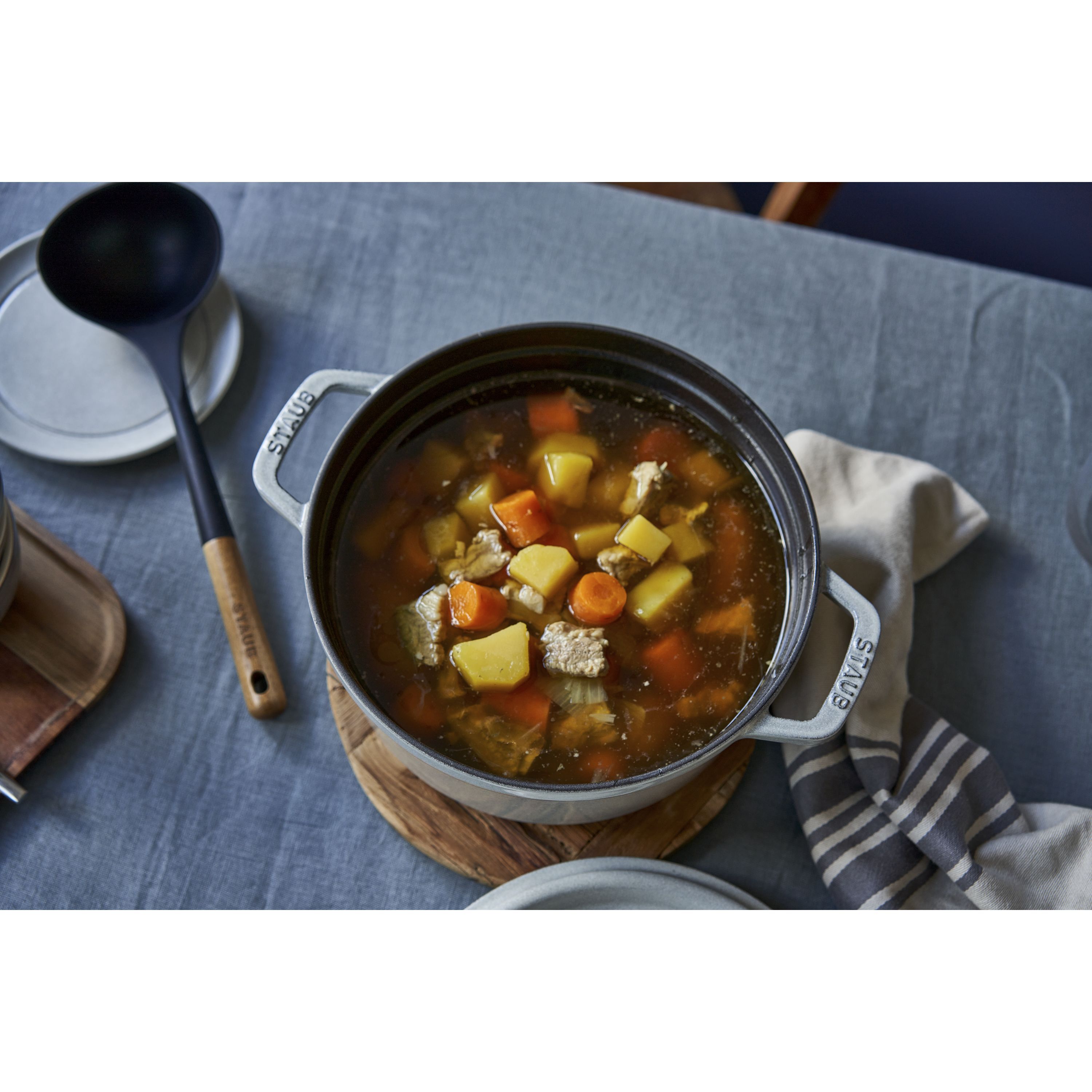 Cocotte 24 cm, rund, Weisser Trüffel, Gusseisen