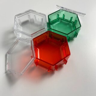 Honeycombs Ressourcenschalen Crystal Clear inkl. Deckel (Klar Rot) (3)
