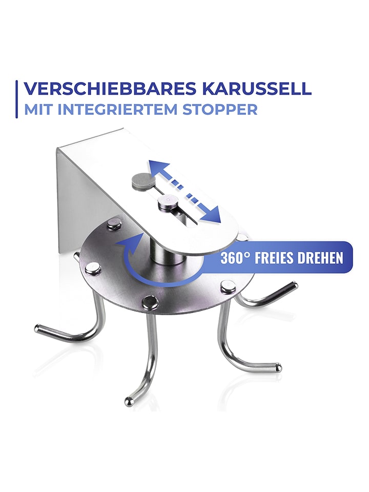Wenko Hakenleiste in Silber - (B)8,5 x (H)7 x (T)12,5 cm günstig kaufen onesize