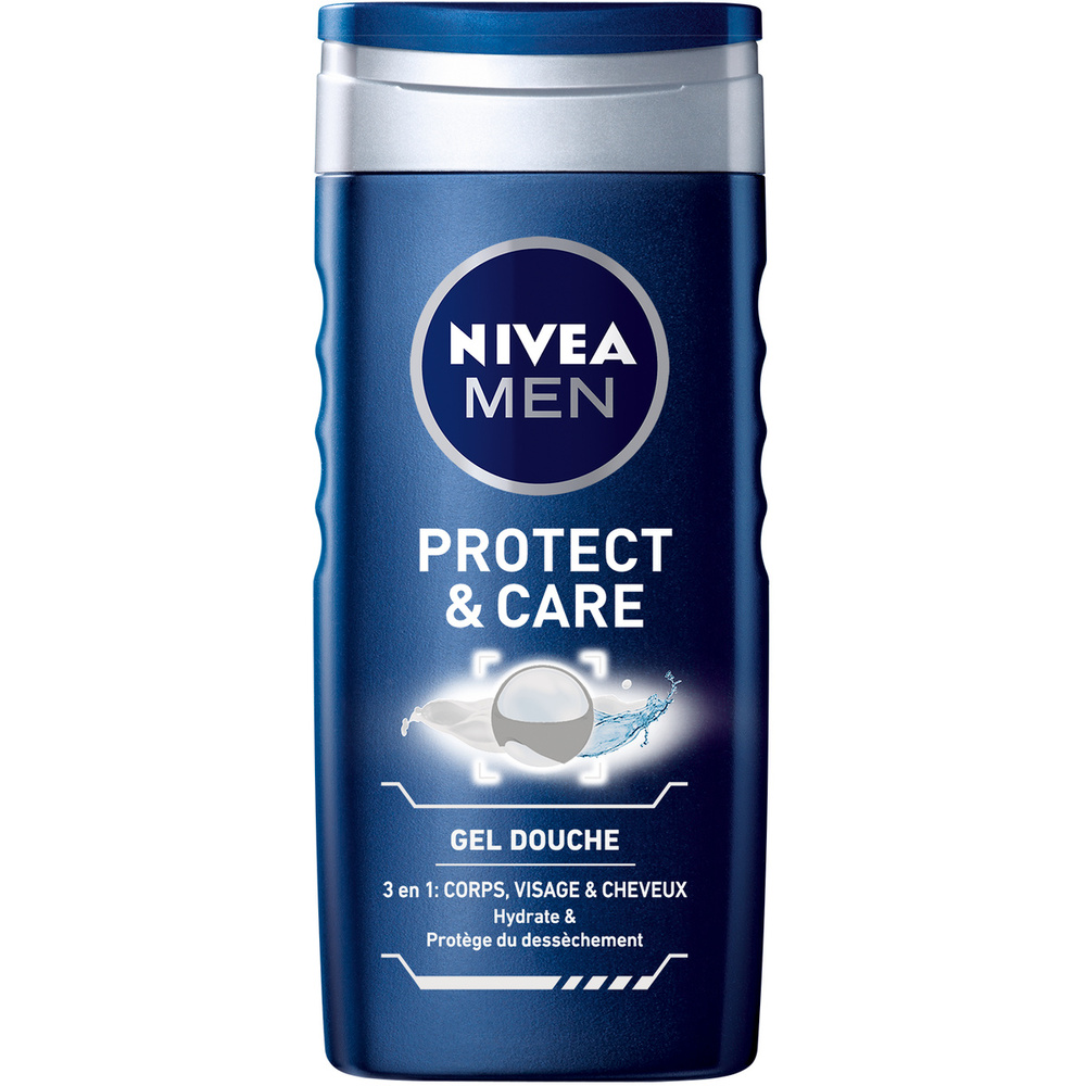 nivea PROTECT&CARE - Gel douche 3en1 visage corps&cheveux Shampoing douche homme