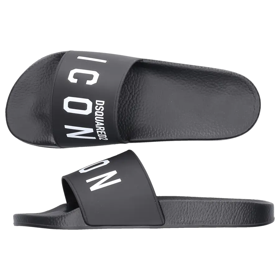 Dsquared2 - Badeschuhe BE ICON Gummi - schwarz