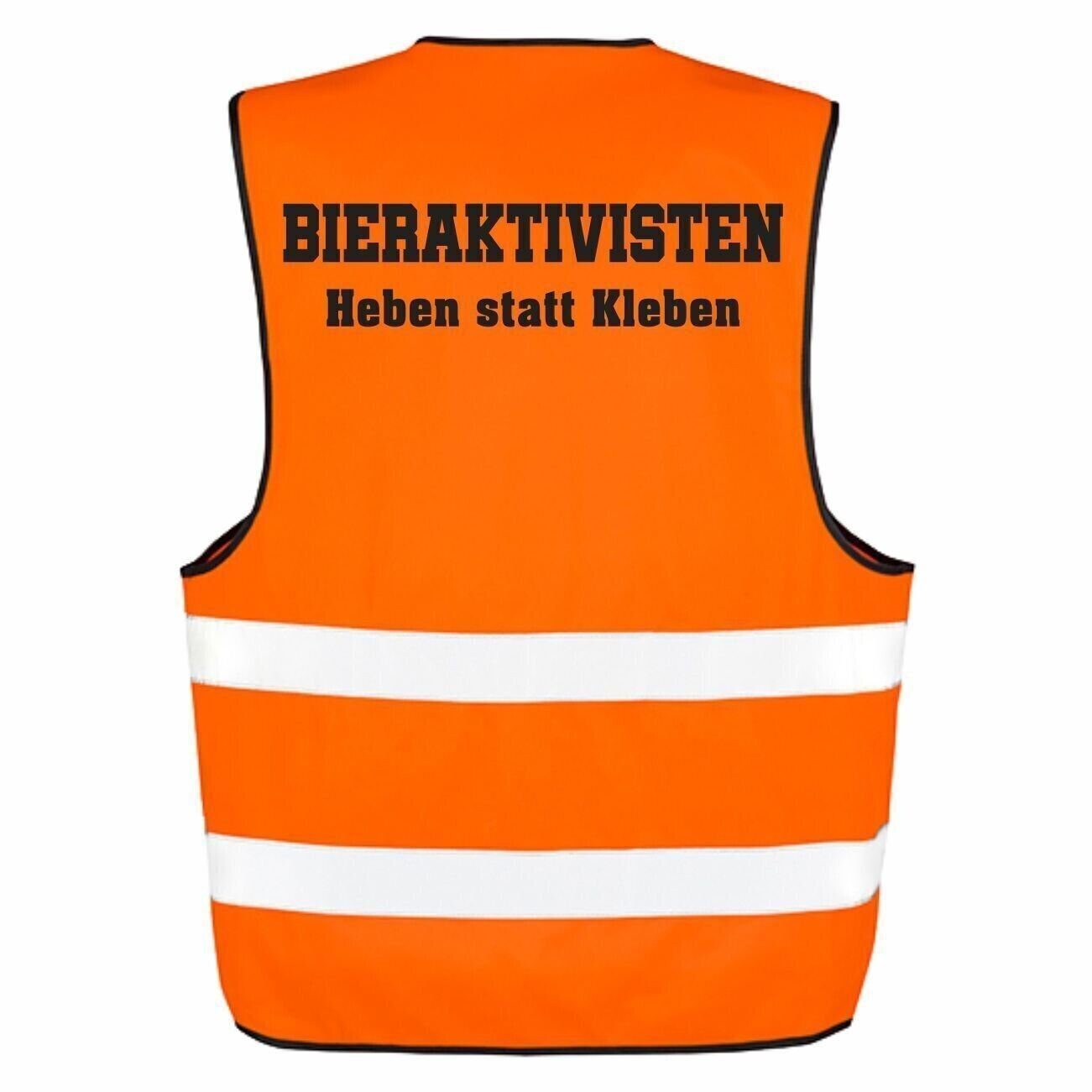 Wessdruck Warnweste Warnweste Sicherheitsweste Bieraktivisten HEBEN statt KLEBEN