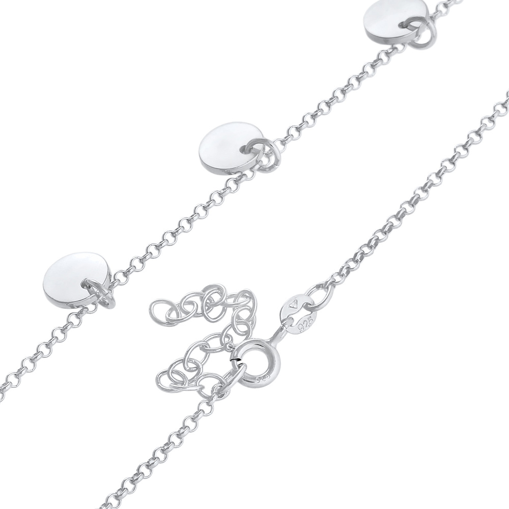Elli Elli Collier Collier ras de cou pour dames Geo Platelet Round 925 Sterling Silver collier