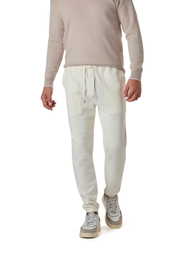 BOGGI MILANO, Sweatpants, Baumwolle, wollweiß
