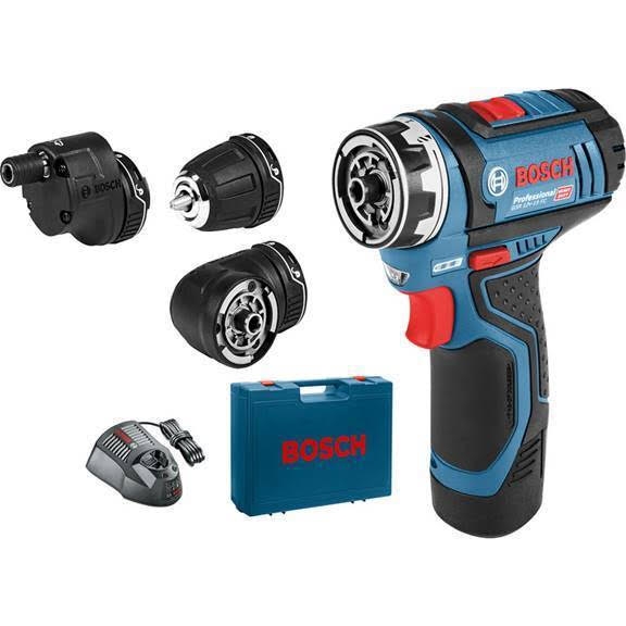 Bosch Blue 06019F6000 GSR 12V-15 FC FlexiClick batteridrevet drill 12V 2 x 2,0 Ah Li-ion i L-Boxx