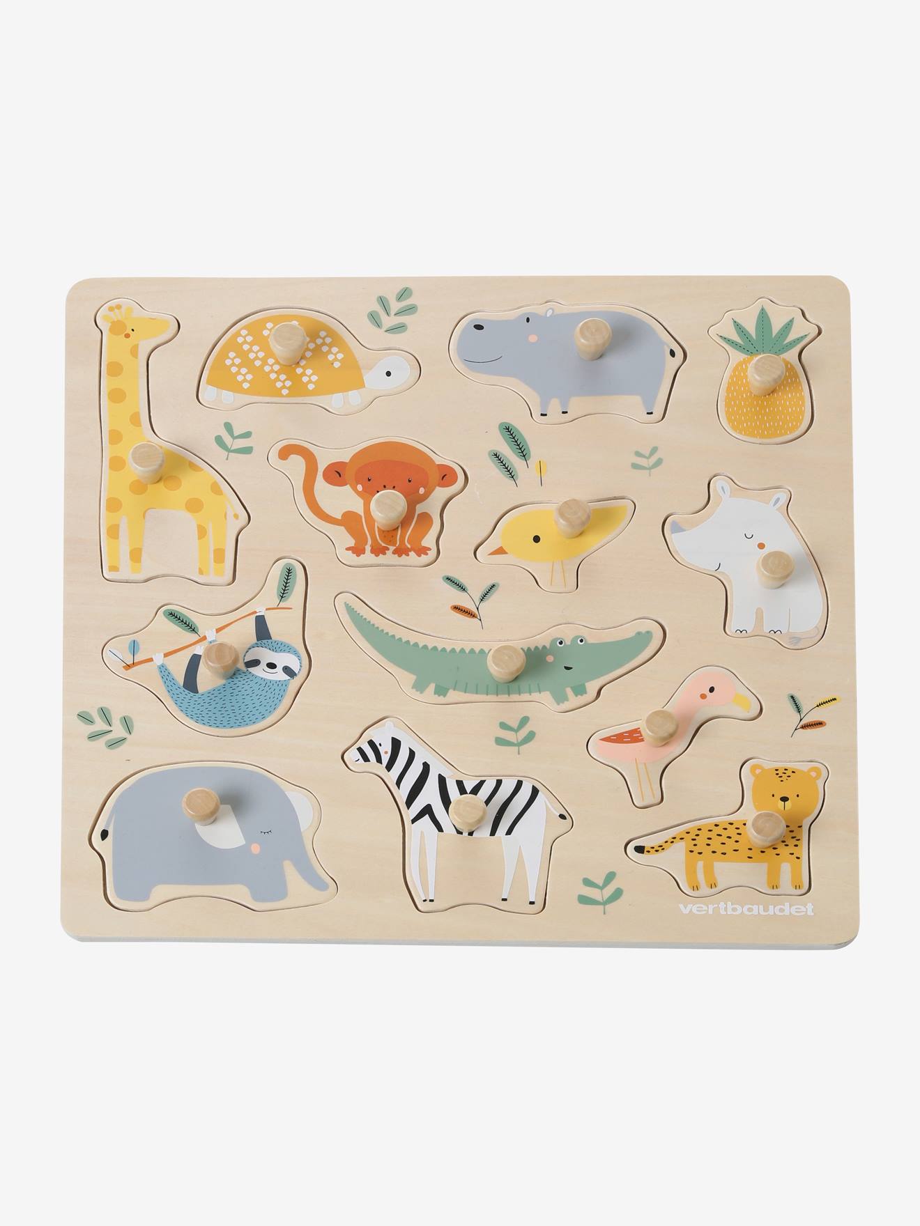 Vertbaudet Baby Steckpuzzle DSCHUNGEL, Holz FSC - mehrfarbig