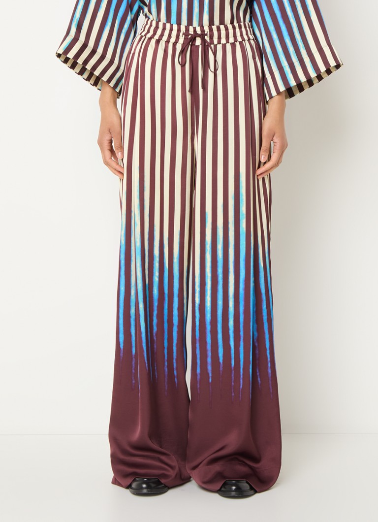 Essentiel Antwerp  Gum high waist wide fit palazzo broek met streepprint
