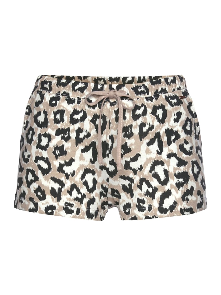 LASCANA Schlafshorts in ecru-nougat-schwarz günstig kaufen