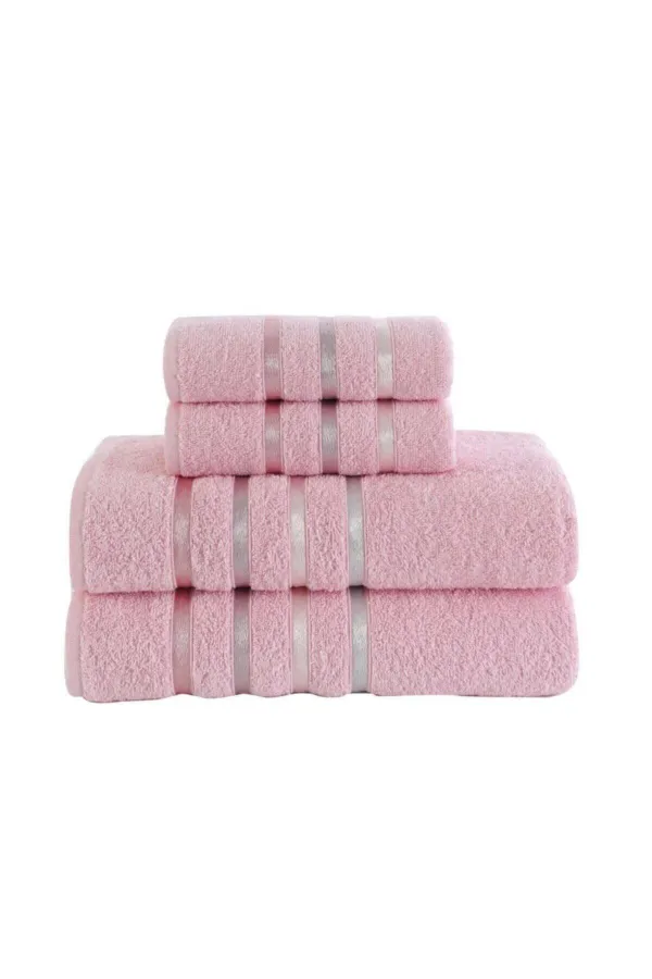 Karna Home  Bale 4-teiliges Badetuch-Set Rosa