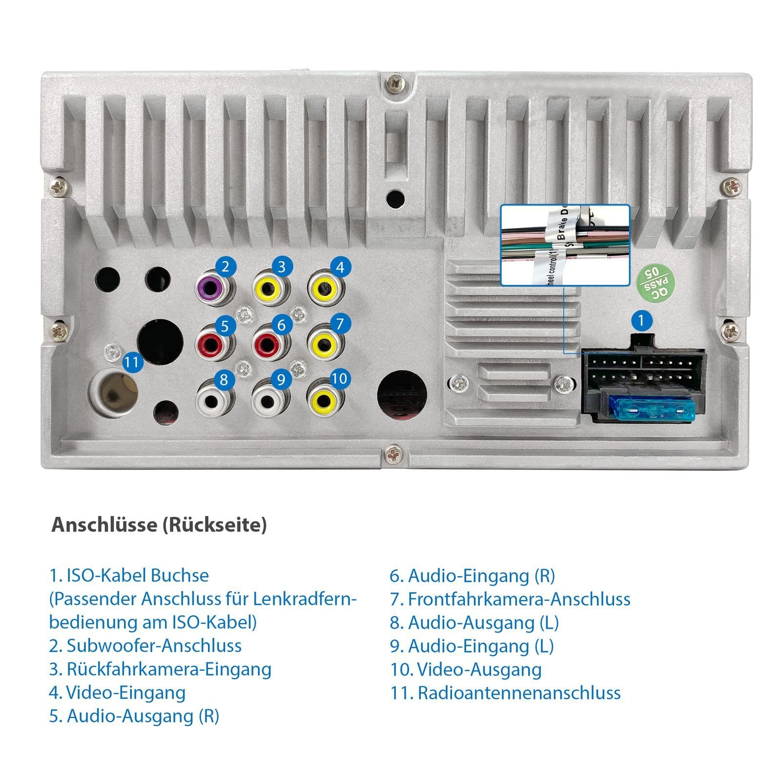 XOMAX XM-2V783 Autoradio mit 7 Zoll Bildschirm, Bluetooth, USB, SD, 2 DIN Autoradio