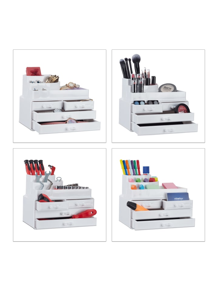 relaxdays 2x Makeup-Organizer in Weiß günstig kaufen onesize