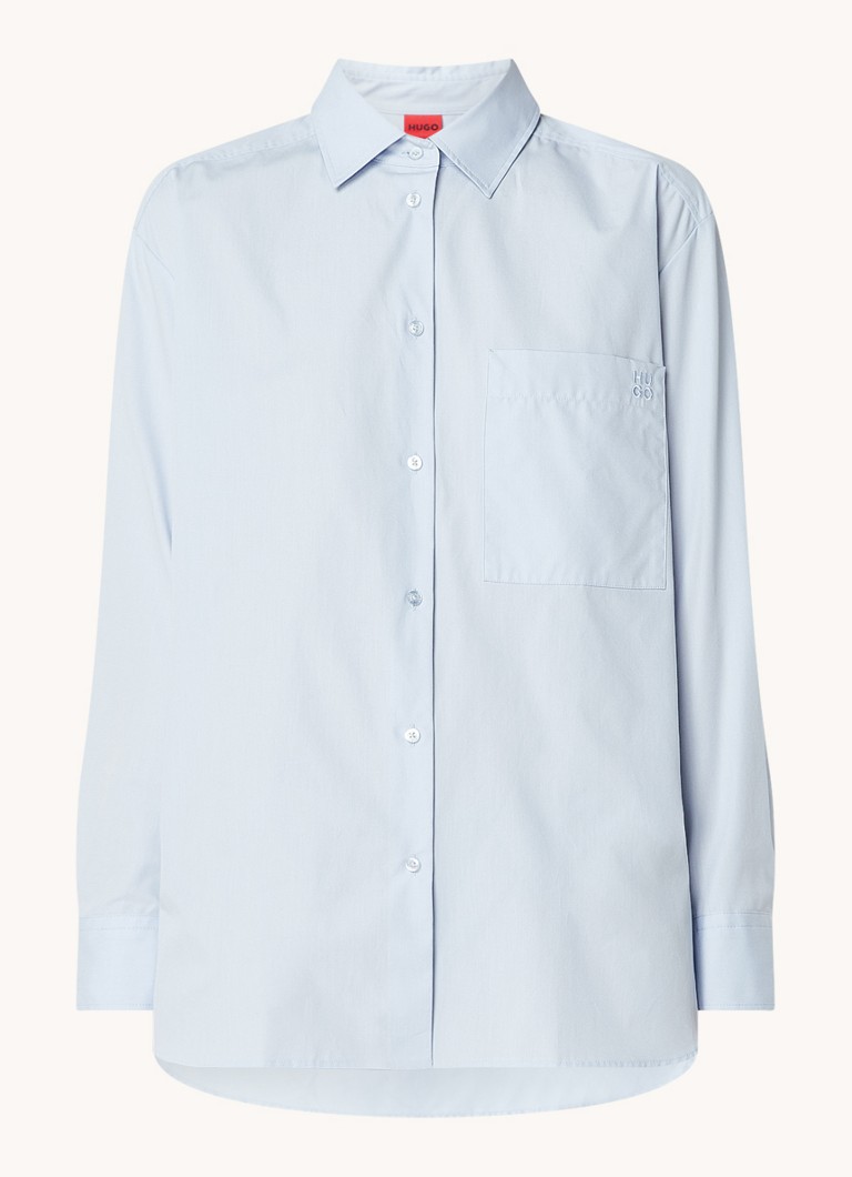 HUGO BOSS Oversized blouse with chest pocket and logo embroidery
