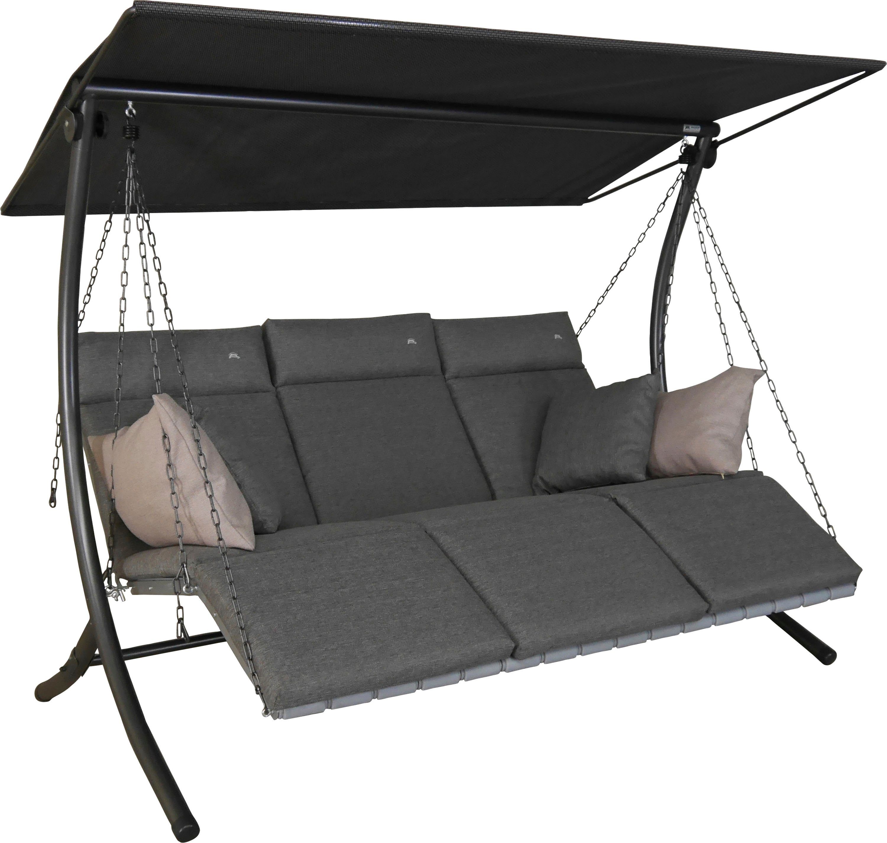 Angerer Freizeitmöbel Hollywoodschaukel Luxus Smart stone, 3-Sitzer, Bettfunktion, BxTxH: 210x145x160 cm