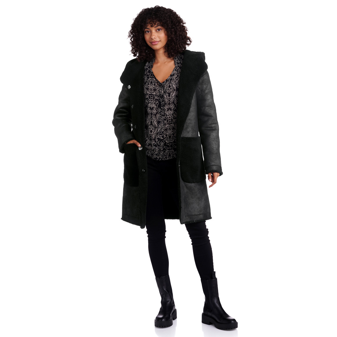 Damen Wendemantel mit Wendefunktion
