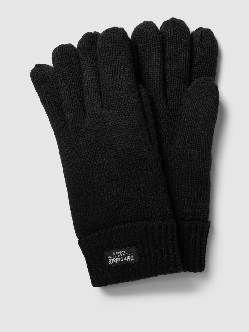 Handschuhe mit Label-Patch in black