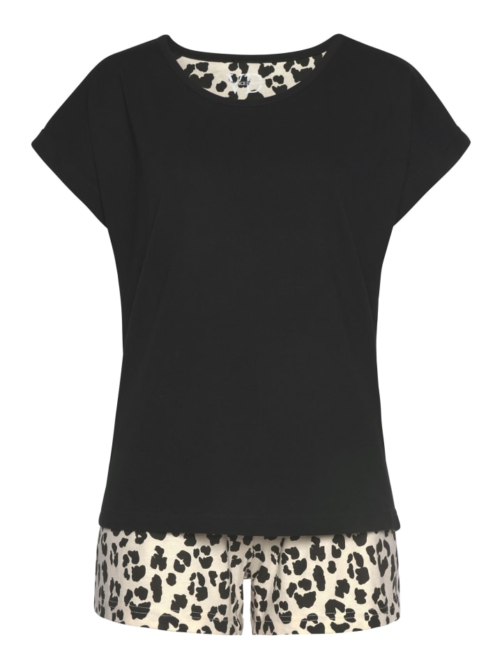 VIVANCE DREAMS Shorty in schwarz mit Animal-Print günstig kaufen