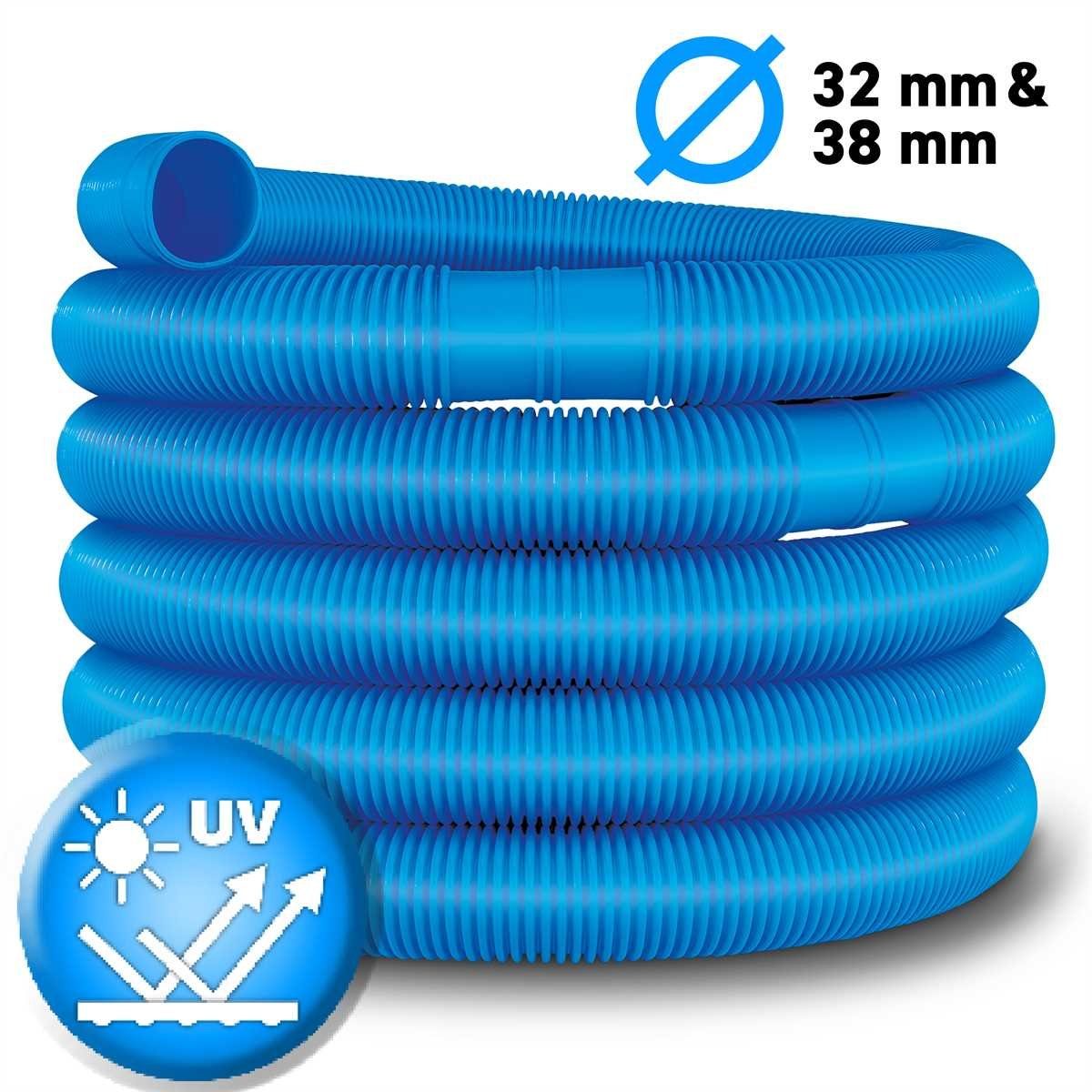 tillvex Poolschlauch Schwimmbadschlauch mit Muffen, Solarschlauch Pool, Saugschlauch Schwimmbecken, Pumpenschlauch