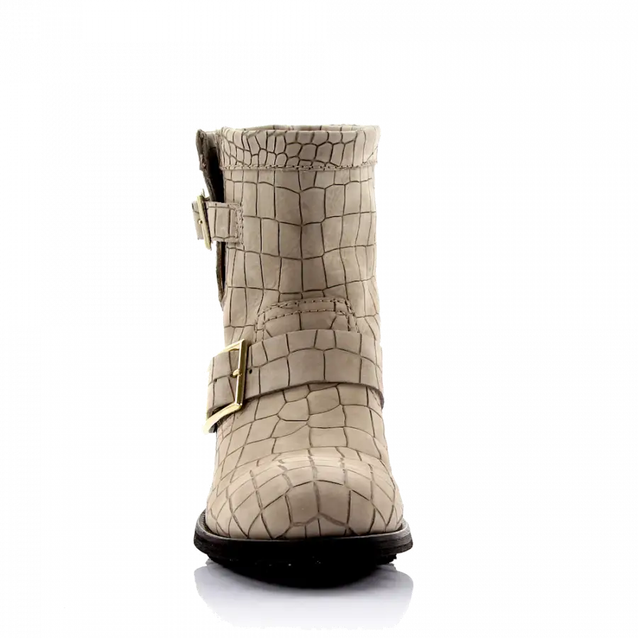 Jimmy Choo - Cowboy-/ Bikerstiefeletten Veloursleder - grau
